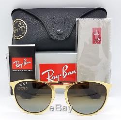 NEW Rayban Erika Metal Sunglasses RB3539 112/T5 54 Gold Brown Gradient Polarized