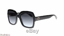 NEW STYLE Gucci Women Sunglasses GG0036S 001 Black/Grey Lens Square 54mm