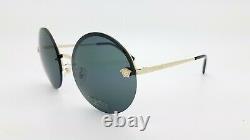 NEW Versace sunglasses VE2176 125287 59mm Gold Grey AUTHENTIC Rimless Round 2176