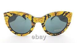 NEW Versace sunglasses VE4353 528387 51mm Baroque Yellow Grey AUTHENTIC Cat Eye