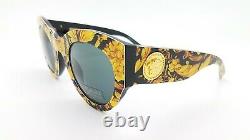 NEW Versace sunglasses VE4353 528387 51mm Baroque Yellow Grey AUTHENTIC Cat Eye