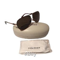 NEW With Case YSL Yves Saint Laurent Sunglasses Stunning Aviator Authentic