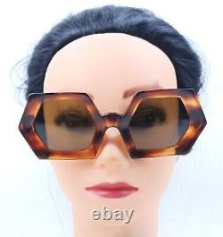 NOSTALGIA 50s SUNGLASSES MID-CENTURY AMBER THICK ACETATE FRAME ITALY PARTY