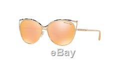 NWT MICHAEL KORS Sunglasses MK 1020 11657J Pink Tortoise/Rose Gold Mirrored 56mm
