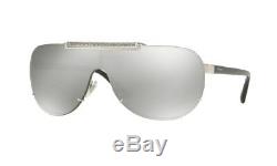 NWT VERSACE Sunglasses VE 2140 1000/6G Shield Silver Mirror 40 mm VE2140 10006G