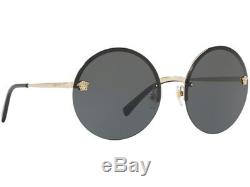 NWT VERSACE Sunglasses VE 2176 1252/87 Pale Gold / Gray 125287 59 mm NIB