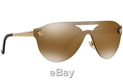 NWT Versace Sunglasses VE 2161 1002/F9 Gold Brown /Light Gold Mirror 42mm 1002F9