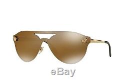 NWT Versace Sunglasses VE 2161 1002/F9 Gold Brown /Light Gold Mirror 42mm 1002F9