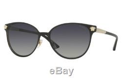 NWT Versace Sunglasses VE 2168 1377T3 Polarized Black Gold / Gradient Gray 57 mm