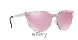 NWT Versace Sunglasses VE 2177 1000/7V Silver / Mirrored Pink 45 mm 10007V NIB