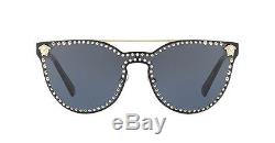 NWT Versace Sunglasses VE 2177 1252/87 Pale Gold Black / Grey 45 mm 125287 NIB