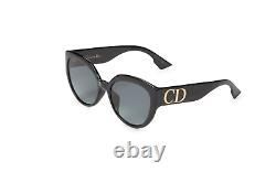 New Authentic Christian Dior Black/Gold Dior 56mm Cat Eye Sunglasses