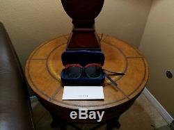 New Authentic GUCCI Glittered Gradient Oversized Square Sunglasses, Red/Blk/Grn