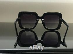 New Authentic GUCCI Sunglasses GG148S 003 Black Oversized Square Crystal