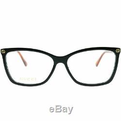 New Authentic Gucci GG0025O 003 Black Plastic Rectangle Eyeglasses 56mm