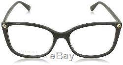 New Authentic Gucci GG0026O 001 Black Plastic Square Eyeglasses 53mm