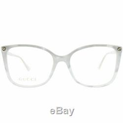 New Authentic Gucci GG0026O 003 Ivory Plastic Square Eyeglasses 53mm