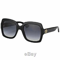 New Authentic Gucci GG0036S 001 Black Plastic Sunglasses Grey Gradient Lens