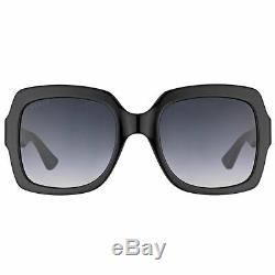 New Authentic Gucci GG0036S 001 Black Plastic Sunglasses Grey Gradient Lens