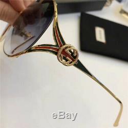 New Authentic Gucci GG0225S 003 Gold Green Oversize Women Sunglasses 08896520495