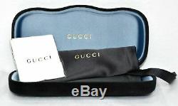 New Authentic Gucci GG0225S 004 Gold Blue Oversize Women Sunglasses