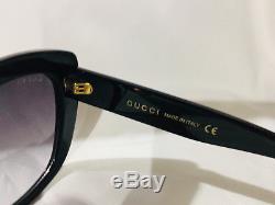 New Authentic Gucci GG0327S Black Sunglasses Grey Gradient Lens Cat Eye