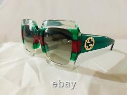 New Authentic Gucci GG 0178S 001 Multicolored/Green Gradient Sunglasses