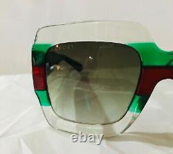 New Authentic Gucci GG 0178S 001 Multicolored/Green Gradient Sunglasses