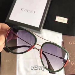 New Authentic Gucci Sunglasses GG0062S 003 Gold/Green Gradient Lens 57mm