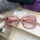 New Authentic Gucci Sunglasses Gg148s Women's Pink Oversized Square Bling