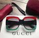 New Authentic Gucci Women's Sunglasses Gg0083s-001 55 Shiny Red Black Gray Lens