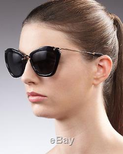 New Authentic MIU MIU Sunglasses MU 10NS 1AB1A1 Black Gray 55MM SMU 10N