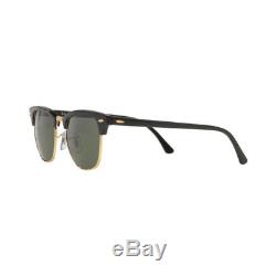 New Authentic Ray Ban Clubmaster Sunglasses RB3016 W0365 49mm Green Square Lens