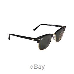 New Authentic Ray Ban Clubmaster Sunglasses RB3016 W0365 49mm Green Square Lens