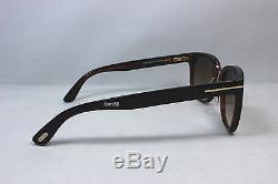 New Authentic TOM FORD ROCK TF290-01F Shiny Black Gold/Brown Gradient Sunglasses