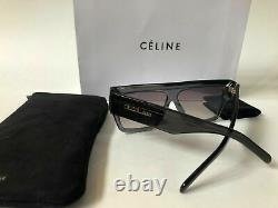 New CELINE CL40030S Gray Acetate Square Rectangular Sunglasses 100% Authentic