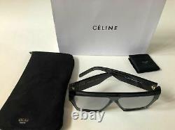 New CELINE CL40030S Gray Acetate Square Rectangular Sunglasses 100% Authentic
