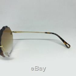 New CHLOE CE142S Rosie Petite Flower Gold Brown Eyewear Sunglasses Women