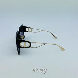 New CHRISTIAN DIOR 30 MONTAIGNE Black Gold Gray Square Sunglasses Eyewear Women