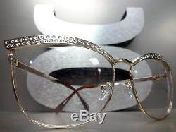 New CLASSIC VINTAGE RETRO CAT EYE Style Clear Lens EYE GLASSES Gold Metal Frame
