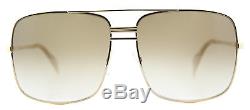 New Celine CL 4180 J5G XY Gold Metal Aviator Sunglasses Brown Gradient Lens