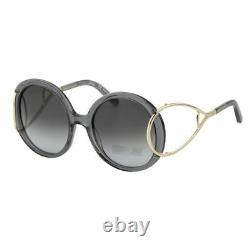 New Chloé Women Round Sunglasses CE-703S-035 Gold Metal Gray Gradient Grey Lens