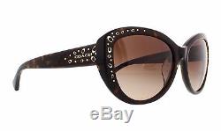 New Coach Sunglasses Hc 8162 512013 Cat Eye Dark Tortoise Brown Lens Authentic