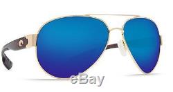 New Costa Del Mar Fishing Sunglasses SOUTH POINT Gold Blue Mirror 580P POLARIZED