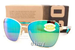 New Costa Del Mar Sunglasses PALOMA Shiny Gold Tortoise Green Mirror 580P Polar