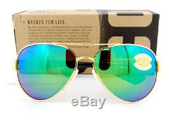 New Costa Del Mar Sunglasses SOUTH POINT Gold Green Mirror 580P POLARIZED