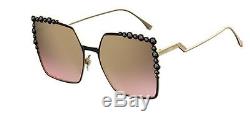 New Fendi FF 0259 S 205/53 Can Eye Black Gold/Brown Pink Sunglasses