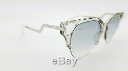 New Fendi sunglasses Cat Eye FF0041/S 27C 52mm Crystal Grey Gradient AUTHENTIC
