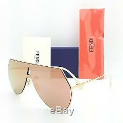 New Fendi sunglasses FF0193/S 000/0J 99mm Rose Gold Pink Mirror AUTHENTIC 193