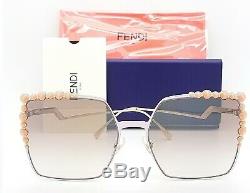 New Fendi sunglasses FF0259/S 35J 52mm Gold Brown Gradient AUTHENTIC Square 0259